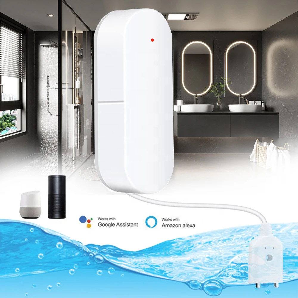 EWelink Zigbee Smart Water Leak Sensor Remote Monitor WiFi Water Overflow Level Detector Leak Sensor Security Sound Alarm liquid level sensor water leak detector