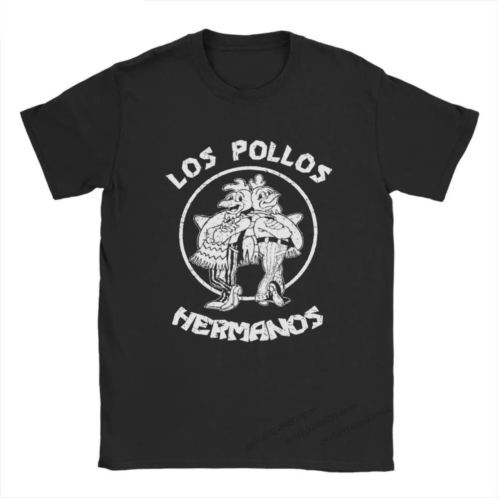 

Men's T-Shirts Los Pollos Hermanos Breaking Bad 100% Cotton Tee Shirt Short Sleeve Better Call Saul T Shirt Crewneck Tops