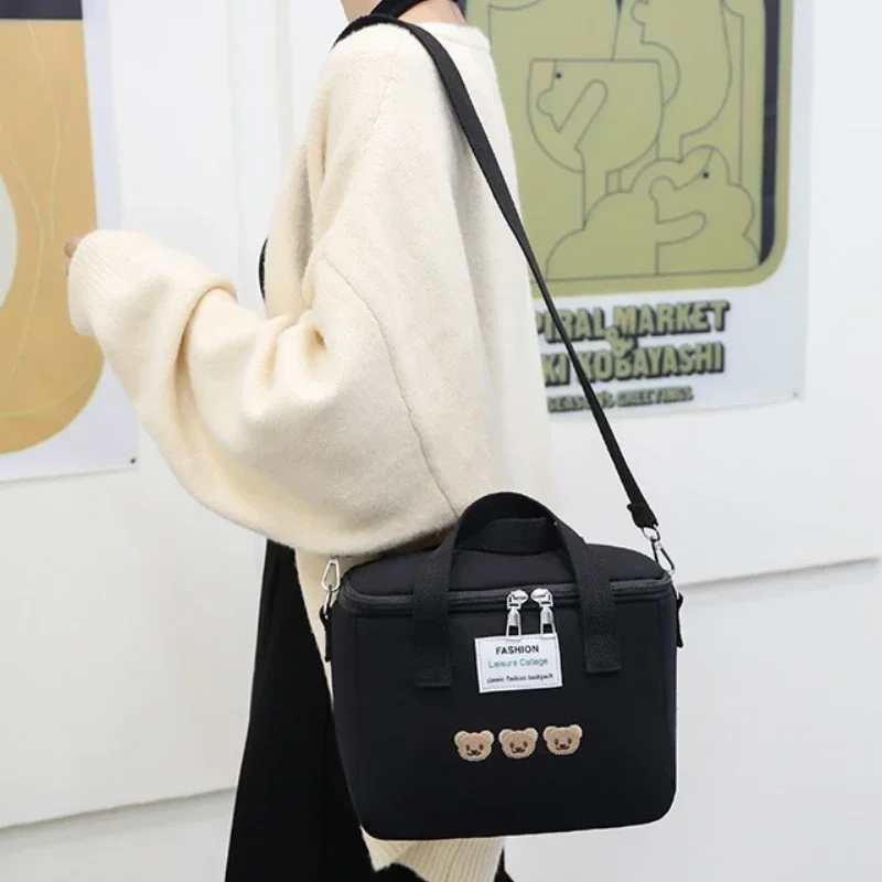 Lunch Bag Cooler Girls Family School Picnic Dinner Container Insulated Canvas Aluminium Foil Thermal Food Box