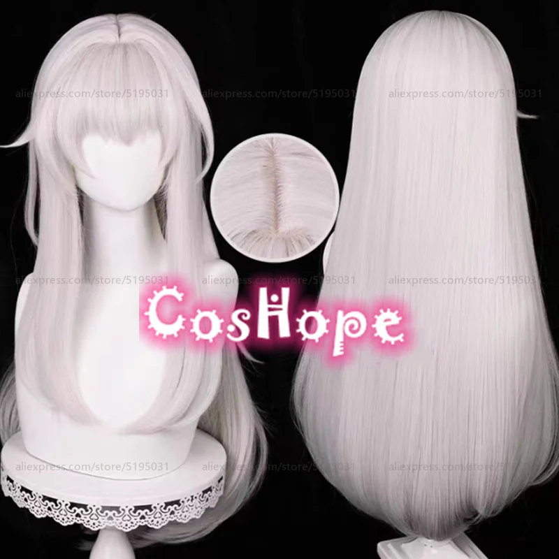 

Honkai Star Rail Clara Cosplay Wig 75cm Long Straight Wig Pink Silver White Wig Cosplay Anime Wigs Heat Resistant Synthetic Wigs