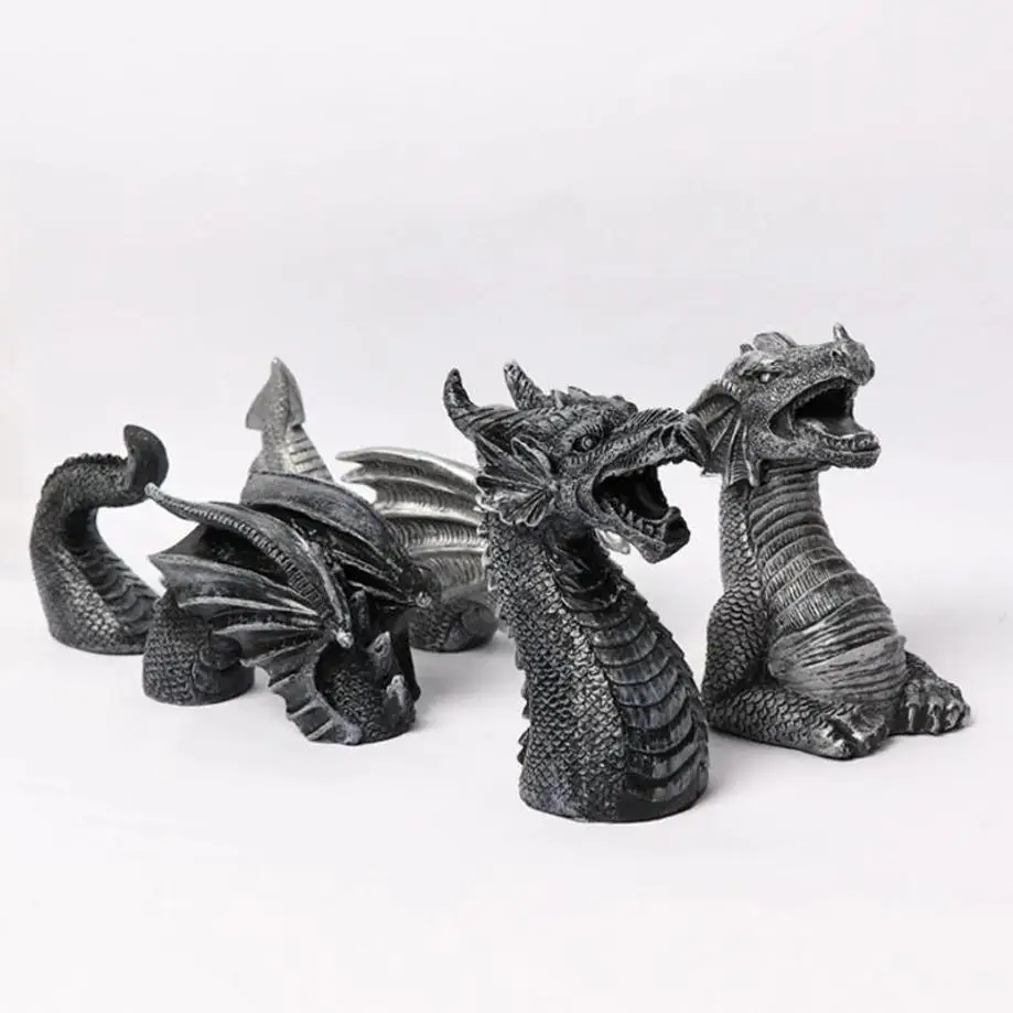 Dragon Sculptures Resin Giant Lawn Sculpture Gothic Fantasy Figures Art Garden Patio Statues Garden Decoration Accessories Tools