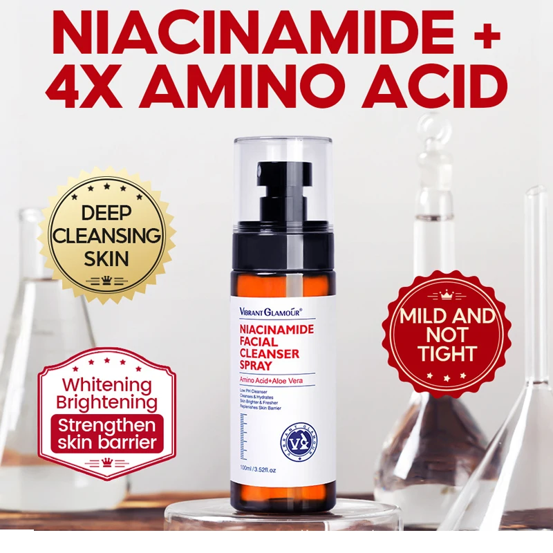 VIBRANT GLAMOUR Niacinamide Facial Cleanser Essence Face Cream Cleaning Moisturizing Skin Care