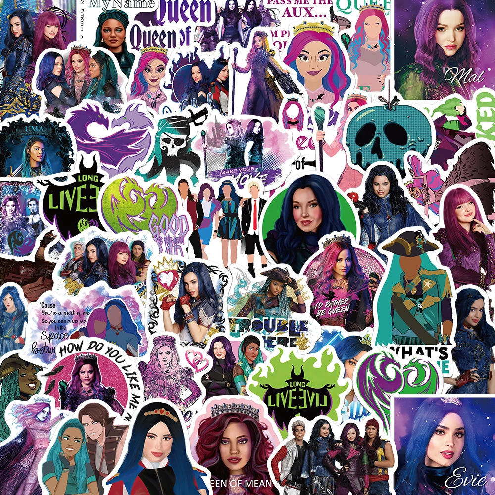 

10/30/50PCS Disney Movie Descendants Cartoon Stickers DIY Laptop Luggage Phone Guitar Waterproof Graffiti Decals Classic Kid Toy