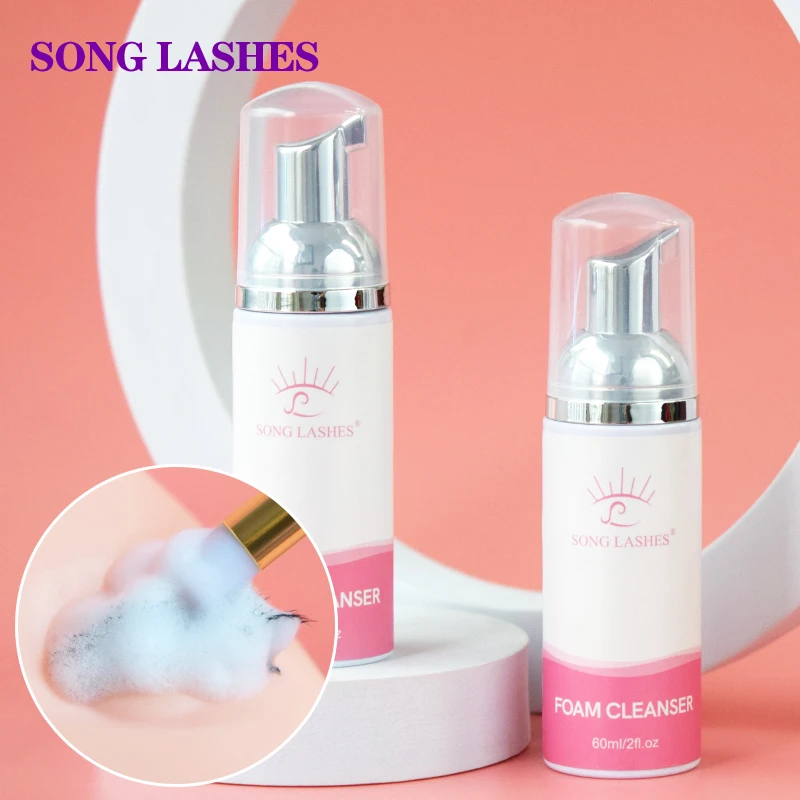 

SONG LASHES 60ml Eyelash Foam Cleanser Shampoo Mousse Pump Design For Eyelash Extension No Stimulation Dirt Cleaning Tools