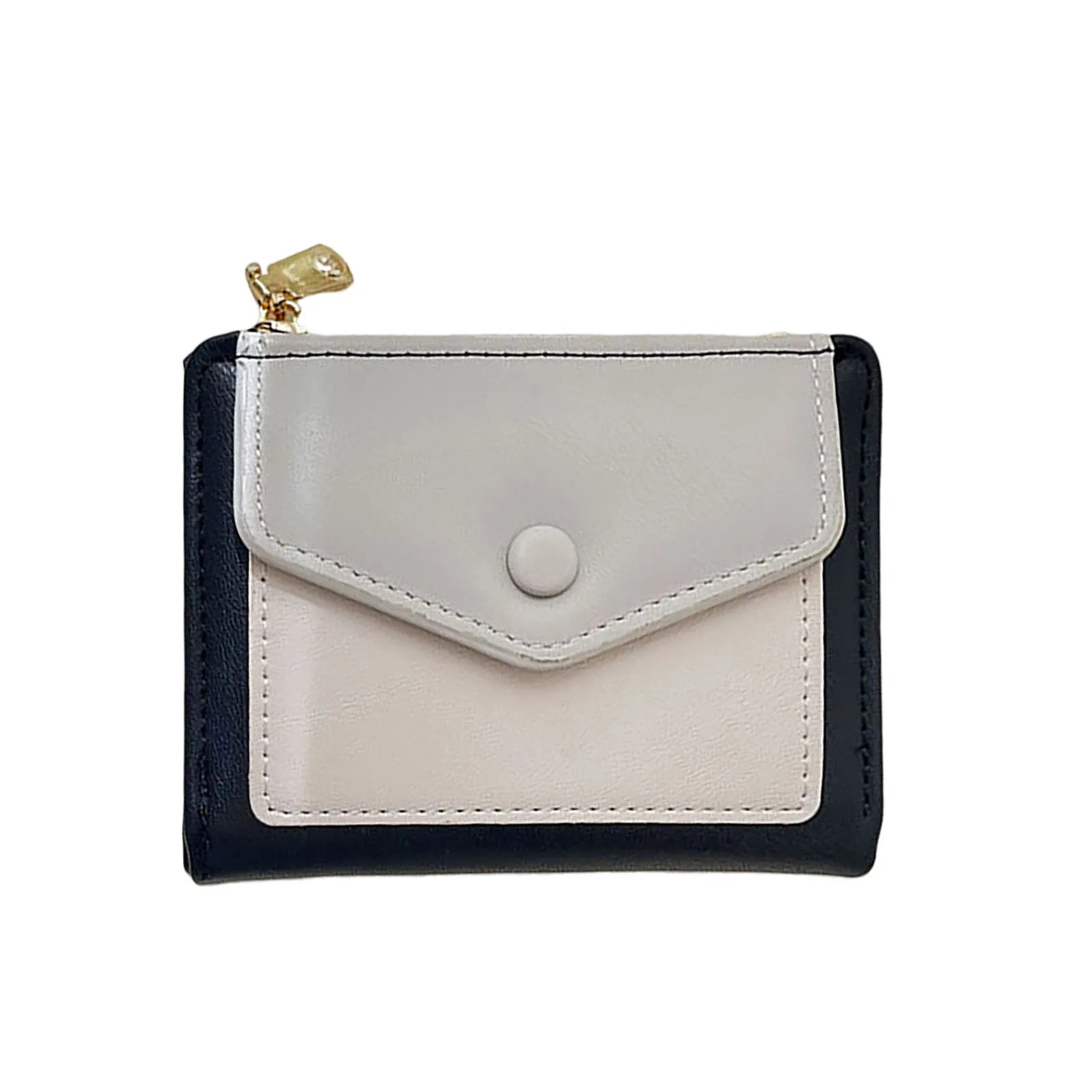 

Woman Leather Wallet Square Bifold Purse Large Capacity Purse with 5 Card Slots & ID Window for Driver's License Money Storage