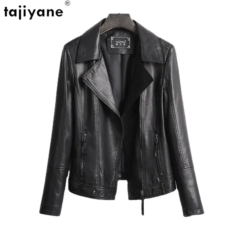 

Tajiyane Genuine Sheepskin Jacket Women Short Real Leather Coat Women Autumn Slim Leather Jackets and Coats Veste Cuir Femme SGG