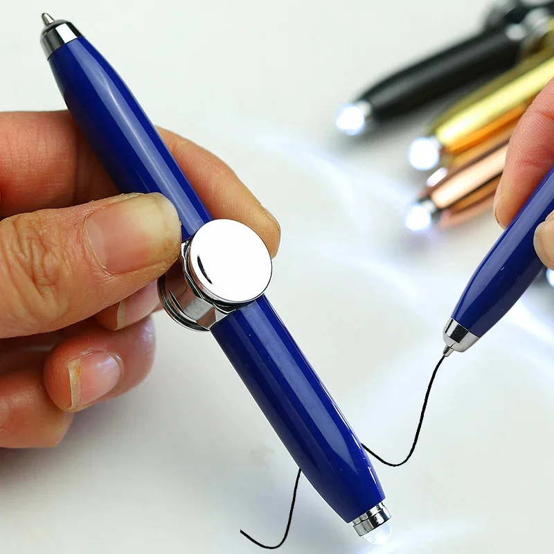 Multi Functional Pen Fingertip Gyro LED Light-emitting Gyro Pen Creative Cute Stationery Metal Neutral Rotating