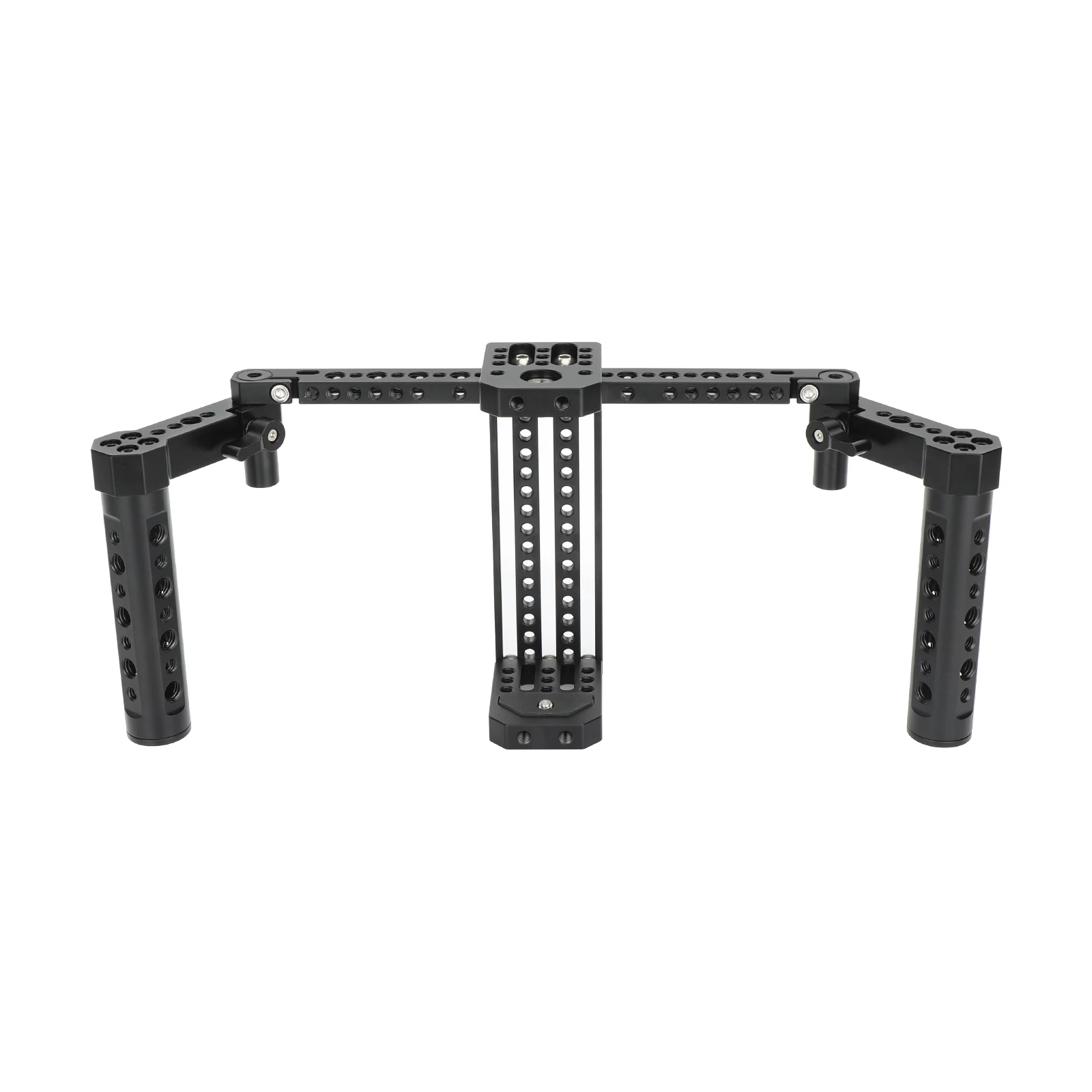 Camera Monitor Cage with  Height Adjustable Cheese Base Plate and Handgrips Fits