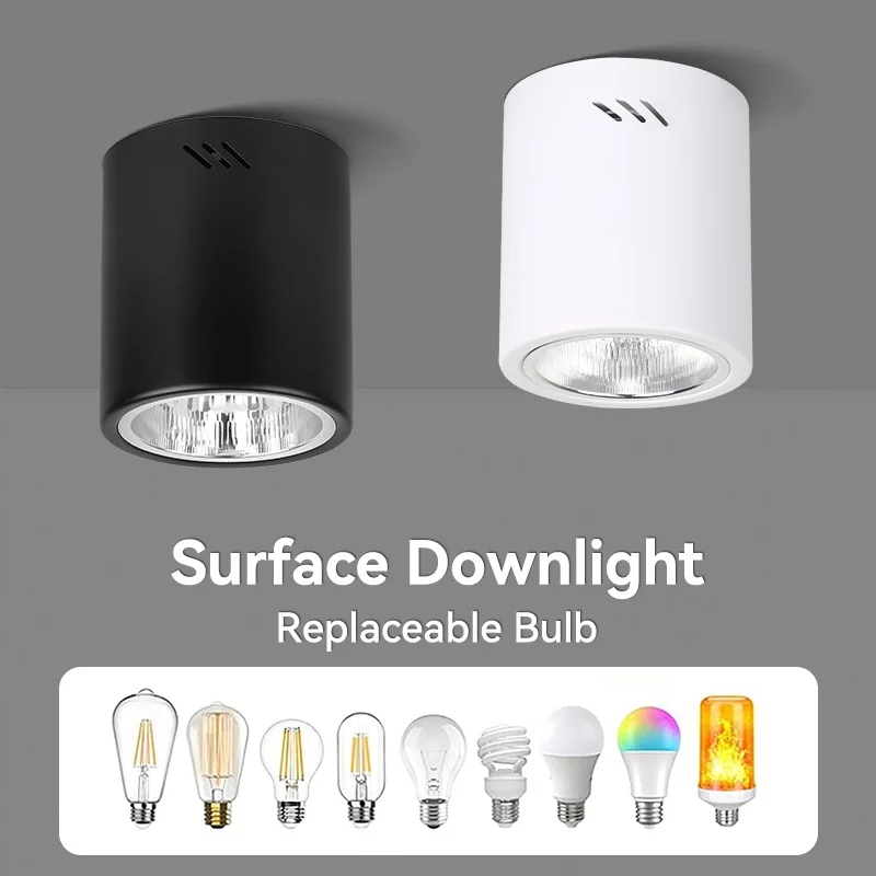 Description Picture 2 of itemSurface Mounted Downlight LED Replaceable Light E27 bulb 40W Spotlight Ceiling Lamps For House Foyer Bedroom Indoor Ligthing