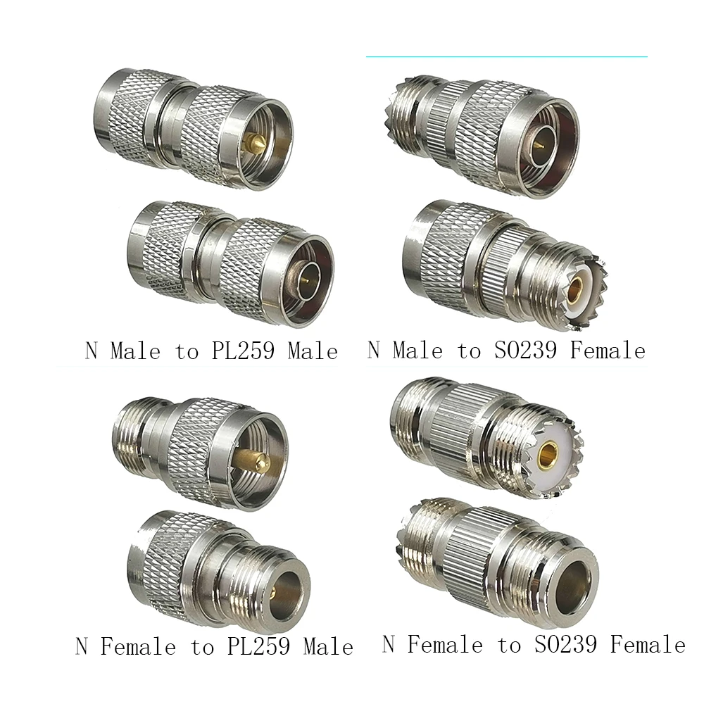 

Connector Adapter N to UHF PL259 SO239 Male Plug & Female Jack Wire Terminal RF Coaxial Converter For Antenna CCTV