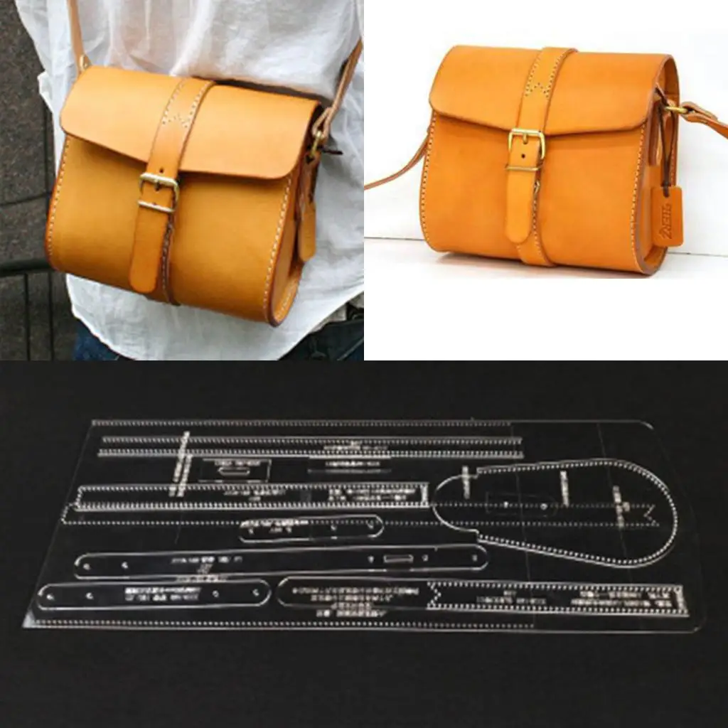 10Pcs/ Acrylic Handbag Pattern Stencil Template Drawings Set Leather Hand Craft DIY Tool for Shoulder Bag Making