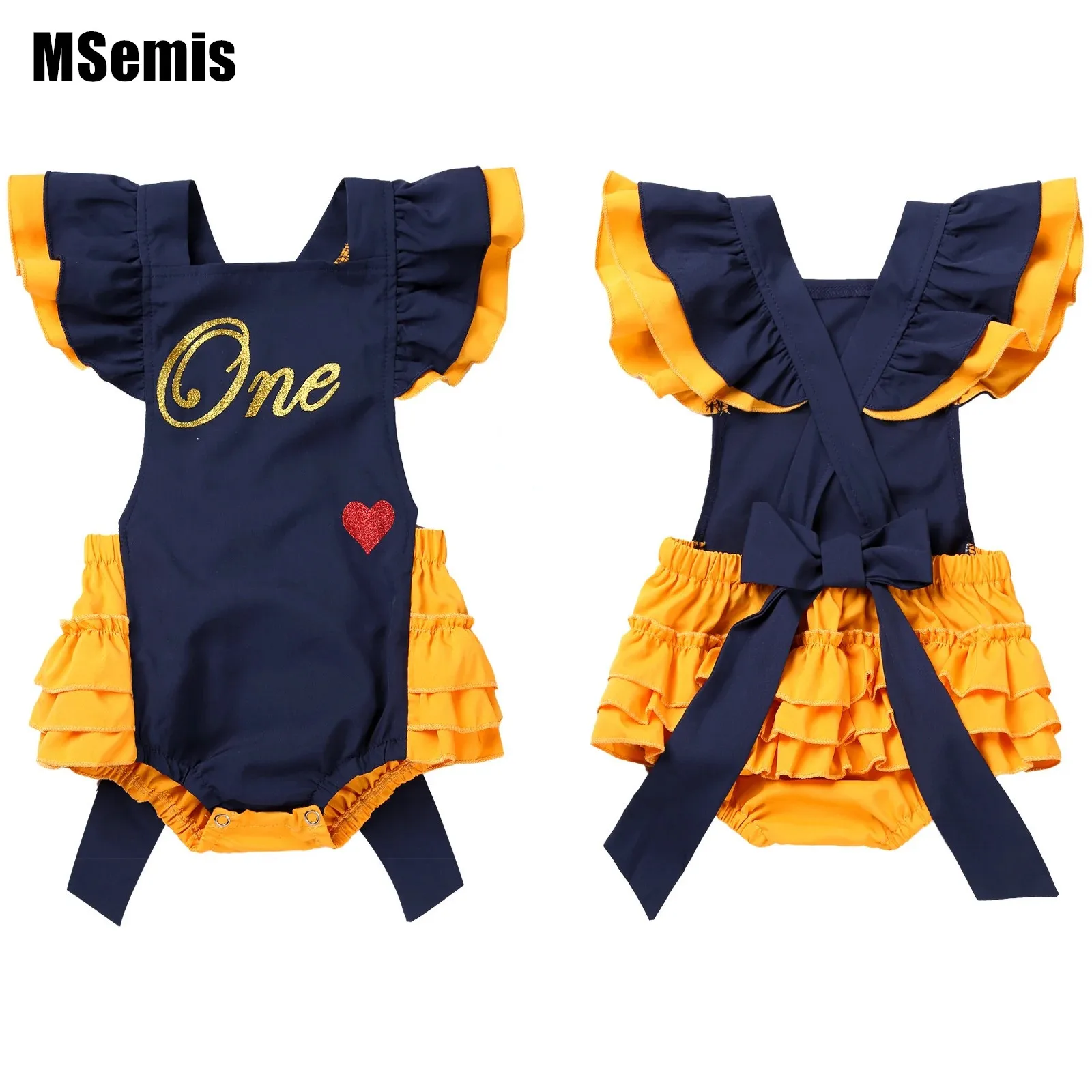 

Newborn Baby Girls Clothes Bodysuit Letters Romper Jumpsuit Cute Flutter Sleeves Heart Printed Infant Bodysuit Cosplay Costume