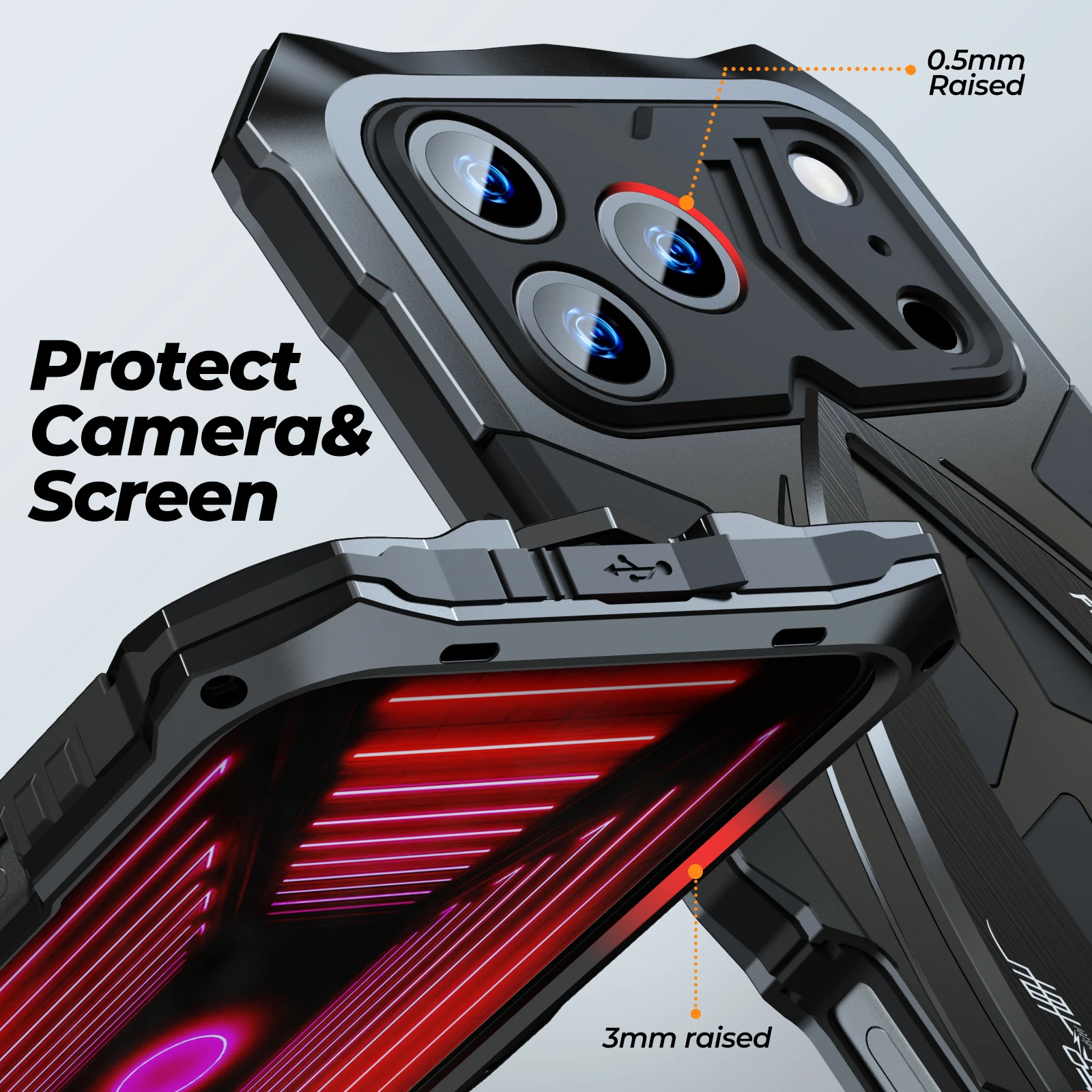 Rugged Military Grade Shockproof Armor Phone Case - Metal & Silicone Shell
