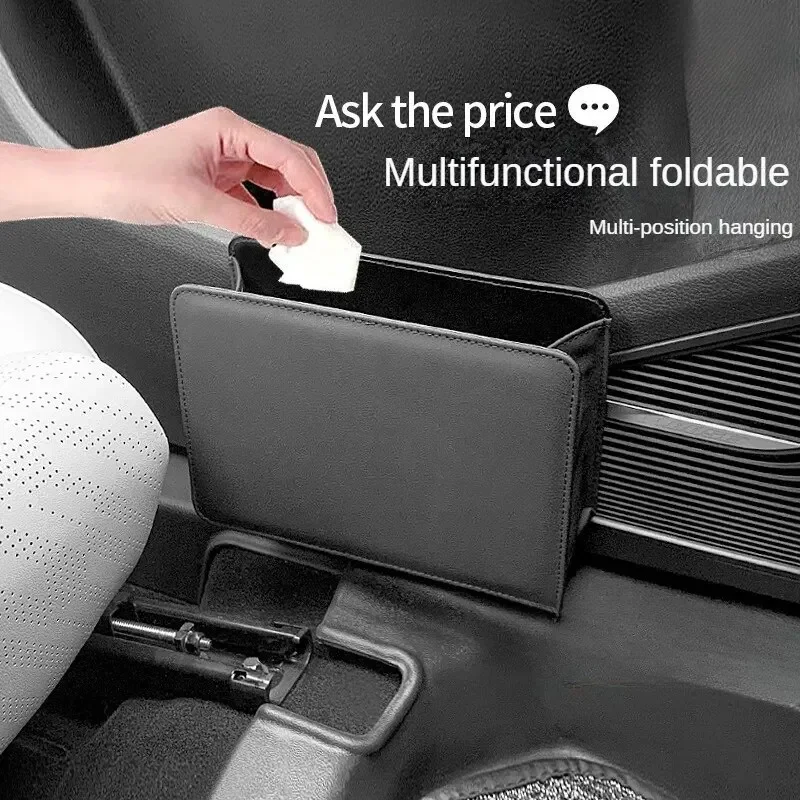 Foldable Car Door Storage Box Seat Back Hanging Trash Can Interior Products - Organizer Bag for Car — view 2