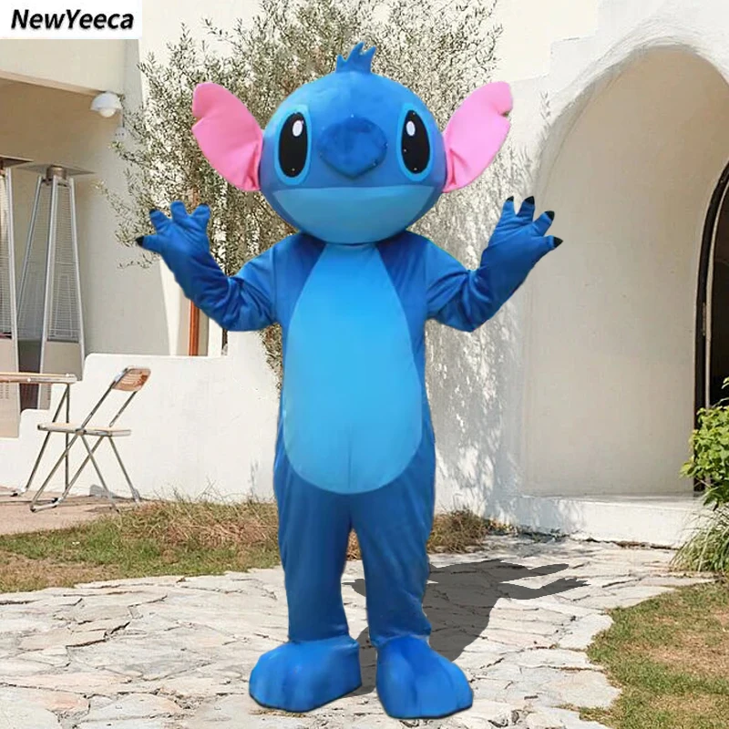 thumbnail image 1 of Nuevo disfraz de mascota de Lilo y Stitch en azul y rosa, personaje de dibujos animados de Disney, disfraz publicitario, fiesta de carnaval, disfraz de animal para adultos, 1 of 5