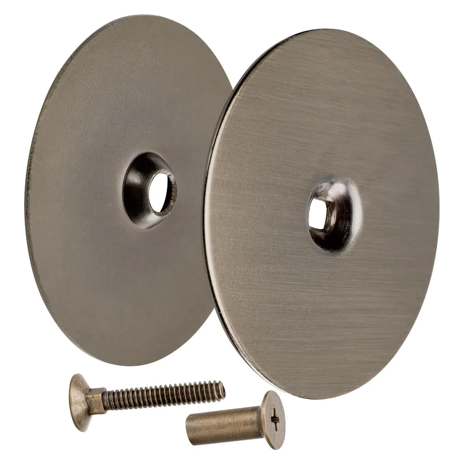 Brushed Steel Cover Deadbolt Door Hole Cover 2-5/8 Inch Diameter Brushed Finish Easy Installation Fits 1-3/4 Inch Door