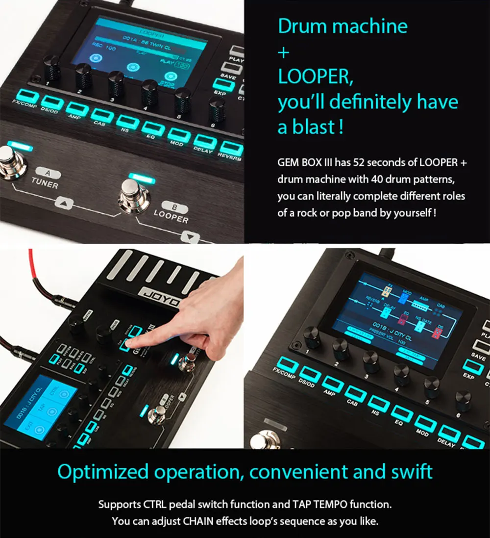 GEM BOX III Multi-Effect Processor with Expression Pedal Function 61 Cabinet Sim