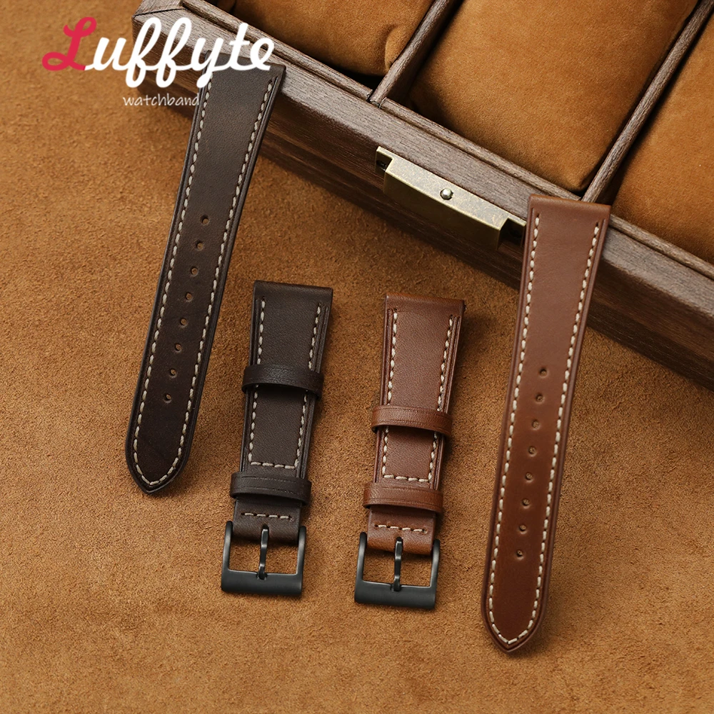 Premium Genuine Leather Watch Band - Comfortable and Durable Wrist Strap for Men's Watches