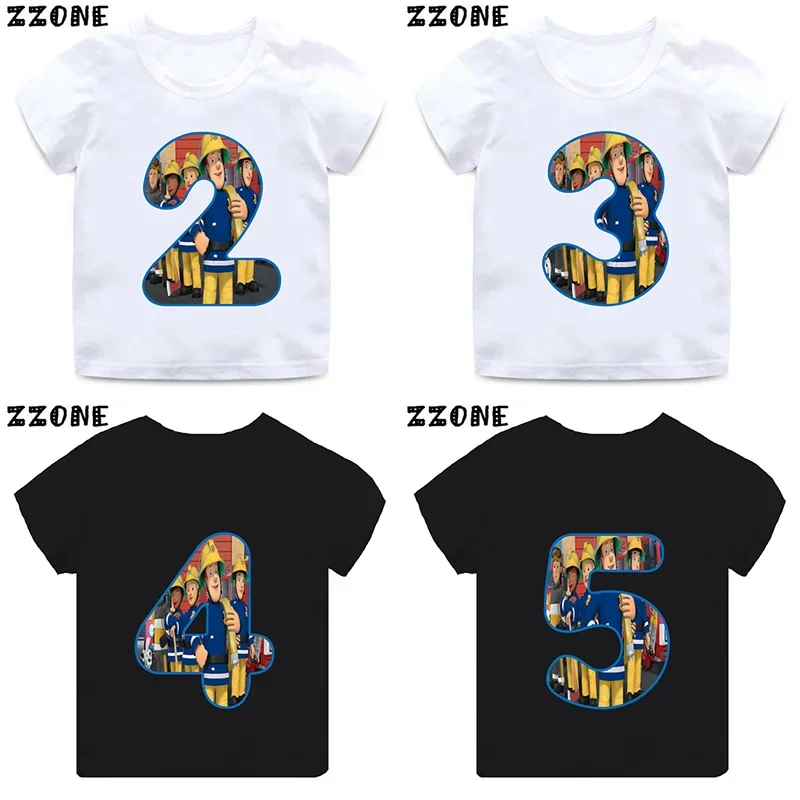 Fireman Sam Firefighter Print Cartoon Boys Clothes 1 2 3 4 5 6 7 8 9 ...
