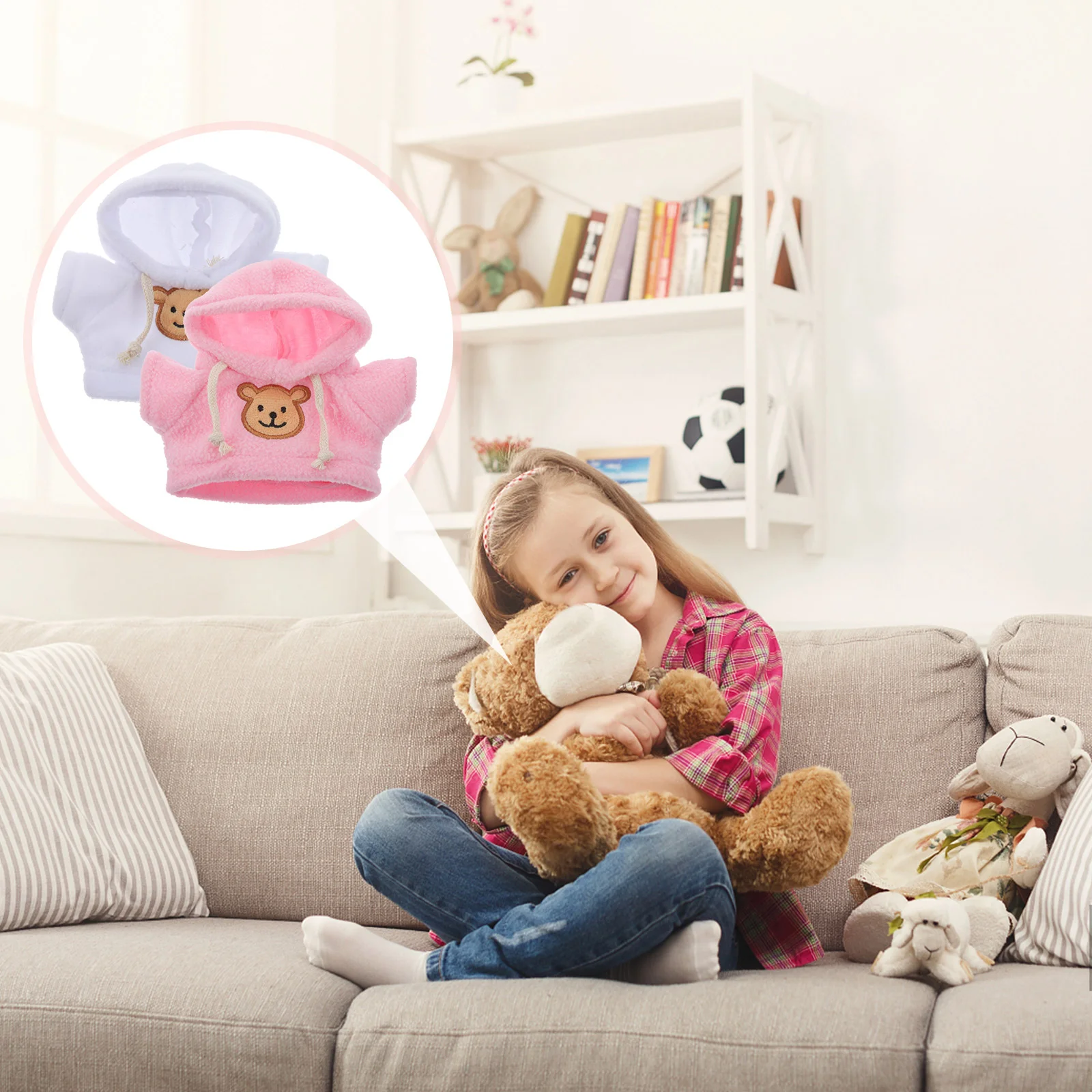 

Stuffed Bear Hoodies Costume DIY Accessories Outfit for Plush Dress Up Accessory Clothes Toy