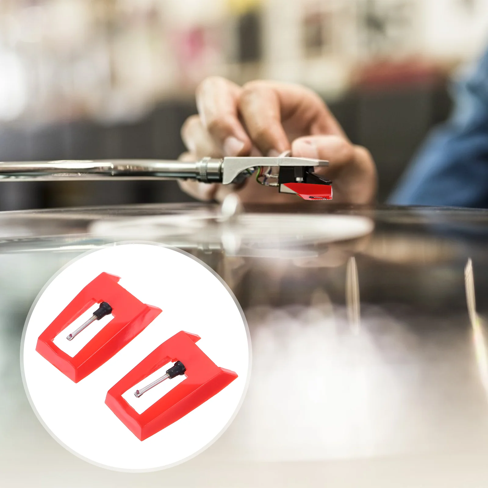 

2 PCS Phonograph Needle Stylus Needles Turntables Replacement Pen for Aluminum Record Player