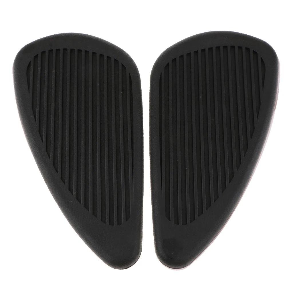 

Left & Right Fuel Tank Traction Side Pads Non-slip Gas Fuel Knee Grip Stickers Cafe Racer (Brown,Blak)