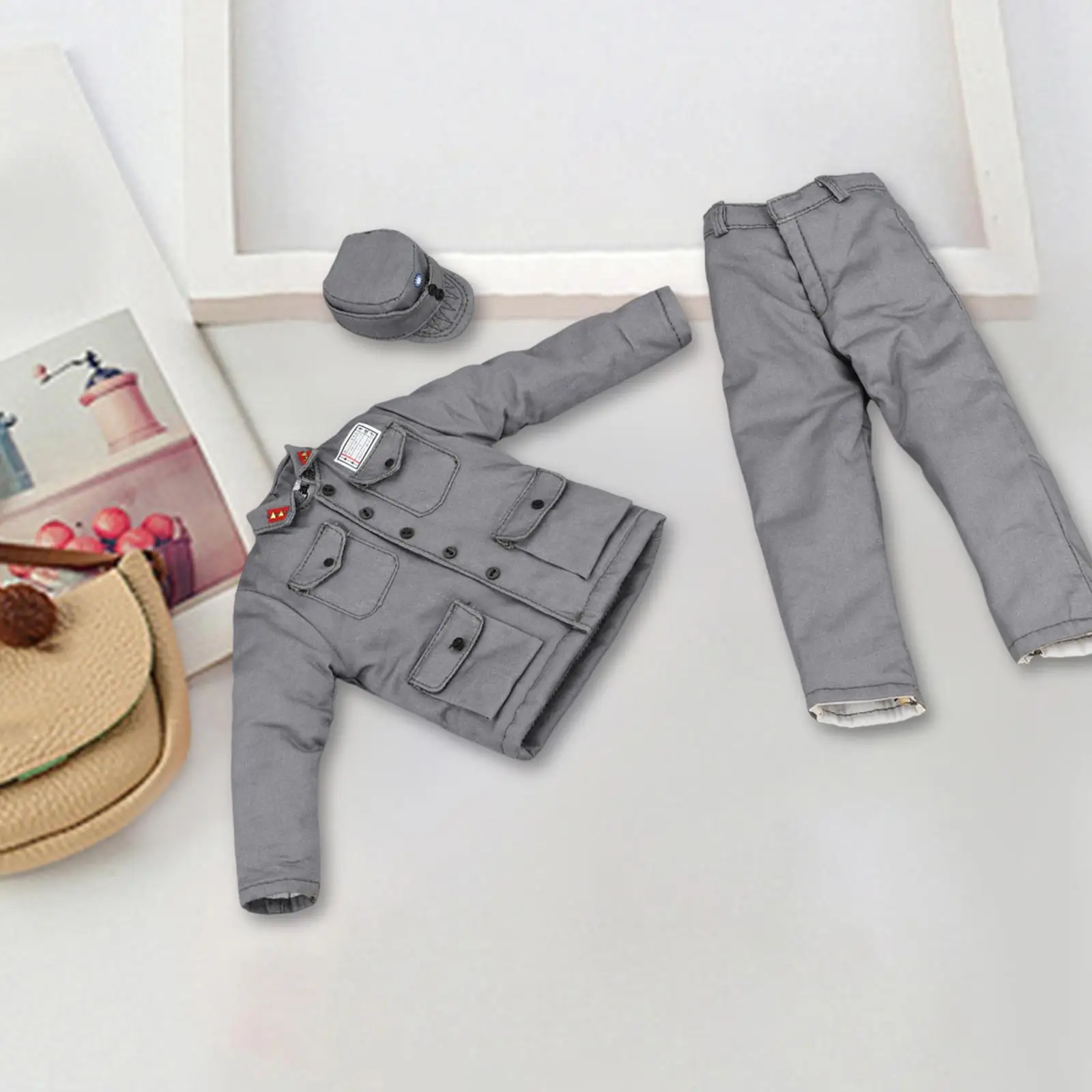 

3 шт., 1:6 боевая униформа с шляпой, Одежда для кукол ручной работы, миниатюрная Одежда для куклы 12 дюймов, модели, аксессуары для кукол