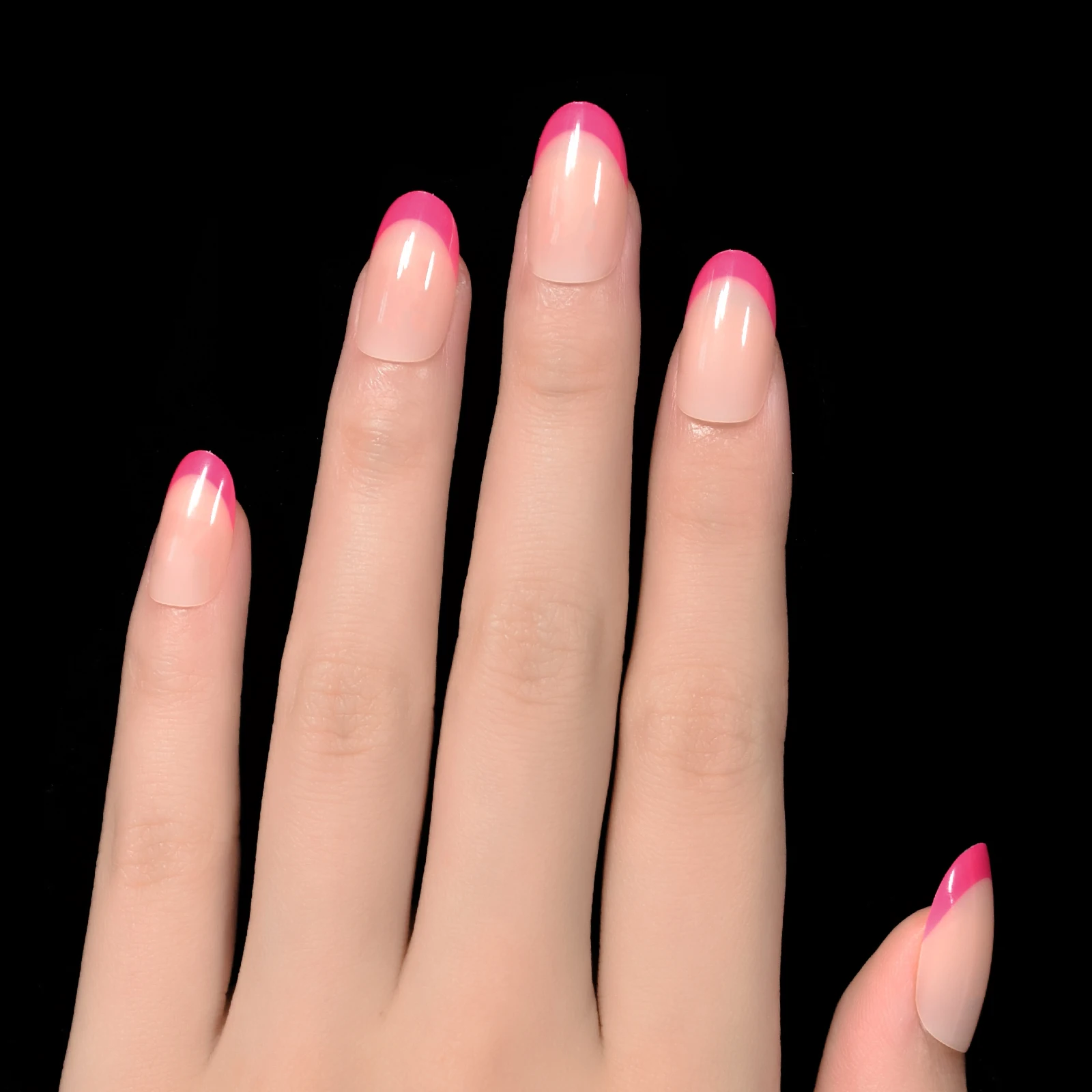 Pink Almond Press On Fingernails Set