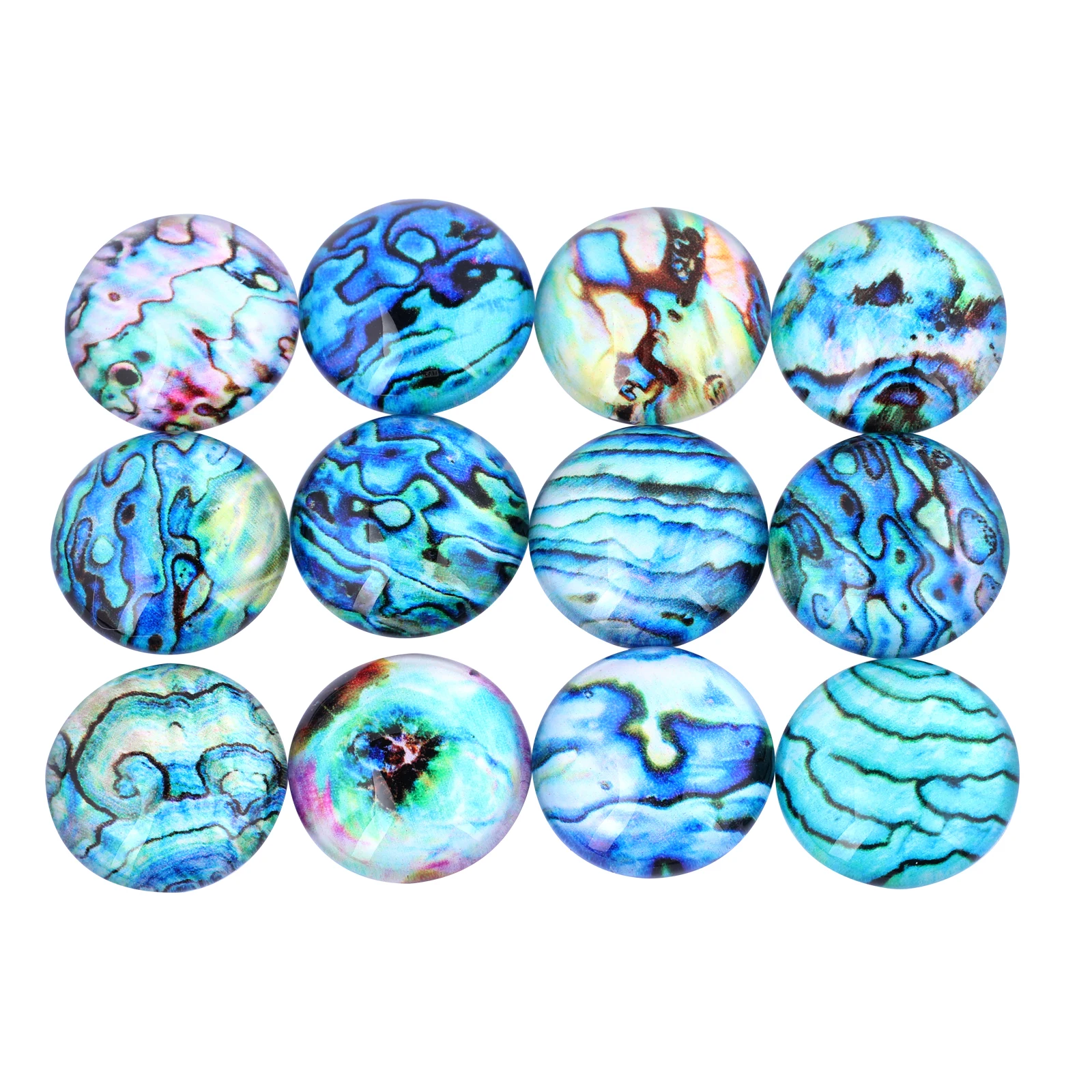 

onwear mixed seashell abalone photo glass cabochon 12mm 10mm 14mm 18mm 20mm diy round dome earrings pendant accessories