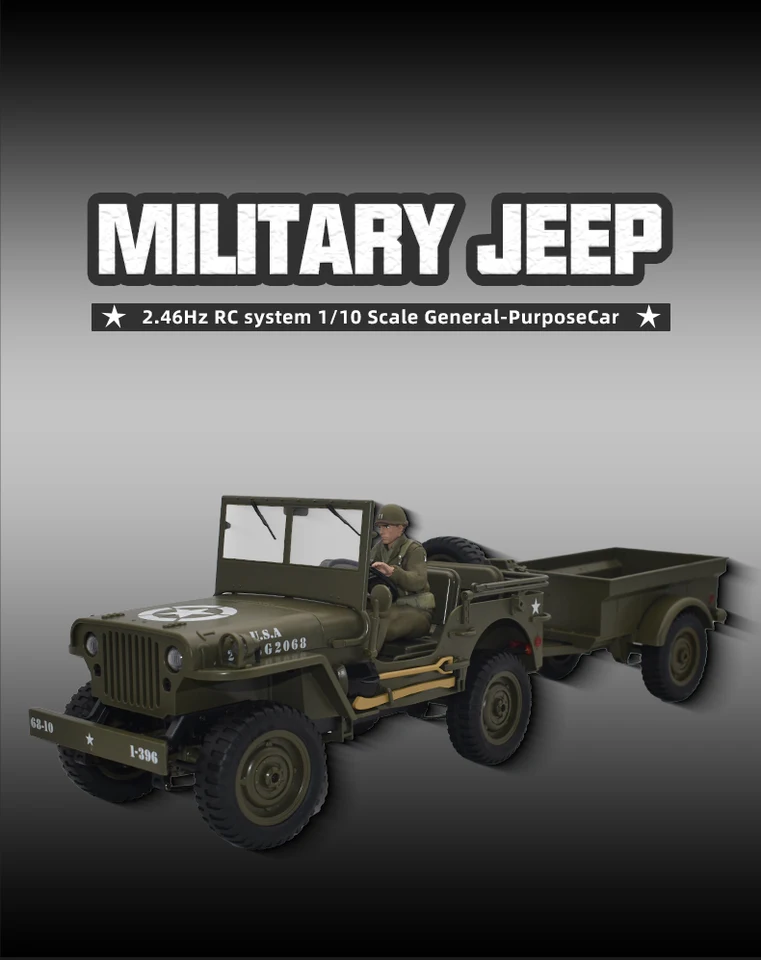 JJRC C8815 1/10 Rc car 1941 JEEP WILLYS 2.4g 4wd RTR Crawler