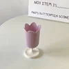 INS Tulips Storage Bucket Pen Holder Plastic Storage Tank Cup Makeup Brush Holder Desktop Storage Organizer Students Stationery 6