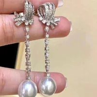 MeiBaPJ 10-11mm Natural Rice Freshwater Pearls Drop Earrings Real 925 Sterling Silver Fine Charm Jewelry for Women 1