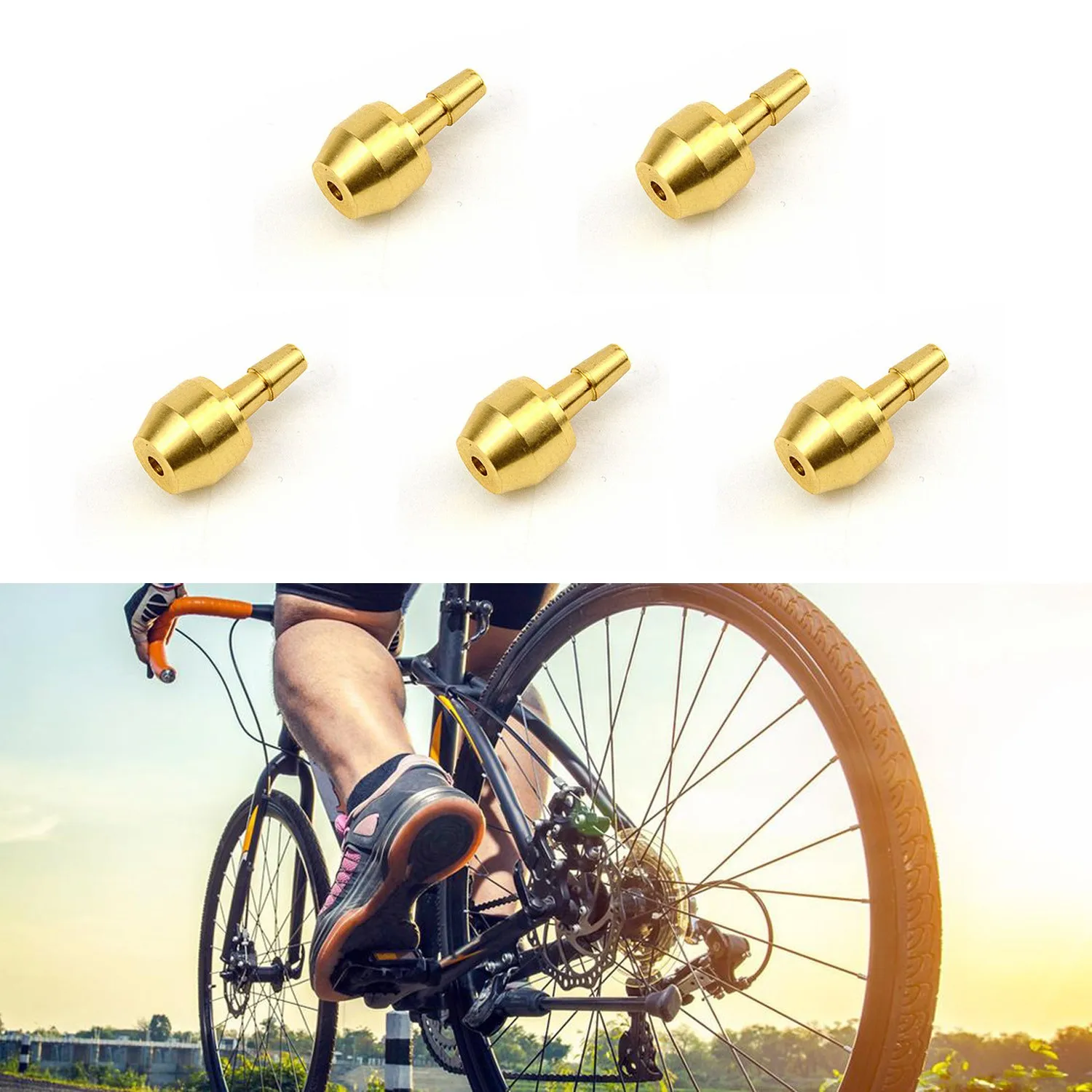 

5.4mm tubing Olive Head 5pcs Bicycle Bike Brake Brake Hose Olive/Bushing Golden Hydraulic Durable High quality