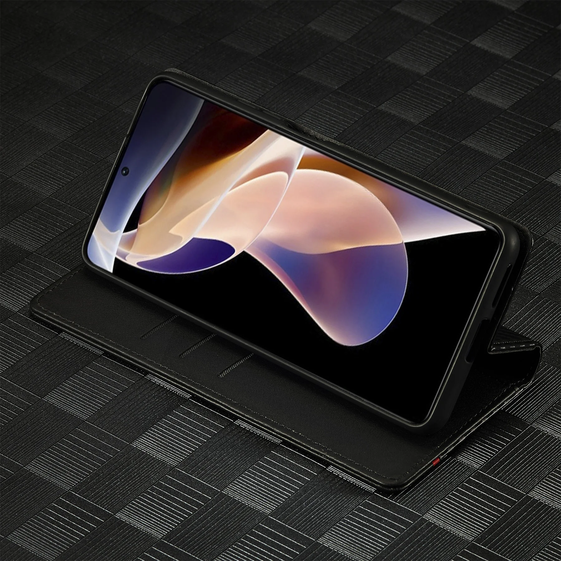 Sleek Carbon Fiber Leather Wallet Phone Case