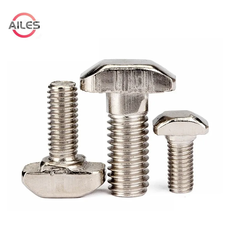 EU Standard M5 M6 M8 T Hammer Ship Head Bolt 20 30 40 45 Carbon Steel Nickel Plated Bolt for Aluminum Profiles profiles add