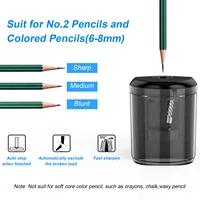 PS04 Electric Pencil Sharpener with Auto Start and Cleaning Brush Safe Start Motor for School Classroom Office Artist Studio 2