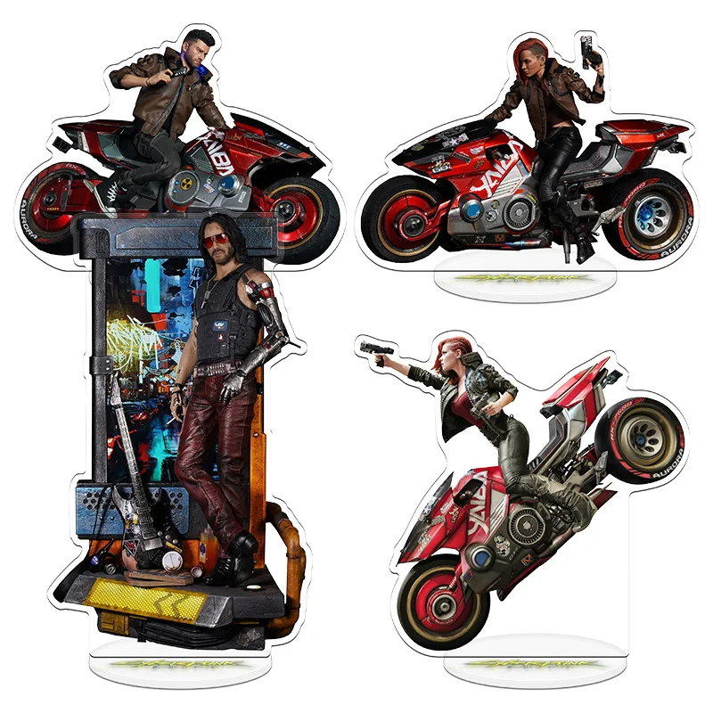 Cyberpunk 2077 Merchandise Display Stand with Keychain Gift Accessories