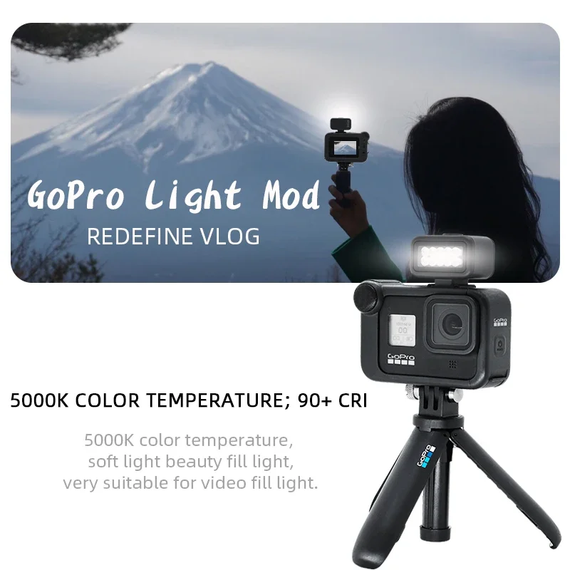Éclairage vidéo LED puissant du Kit Lumière LED pour GoPro – Clip Pivotant en utilisation nocturne