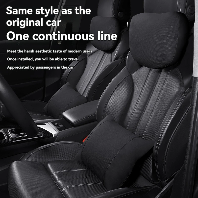 

Car Neck Pillow Protective Lumbar Back Support Breathable Car Headrest Cushion Relieve Stress Car Seat Pillow Soft Adjustable