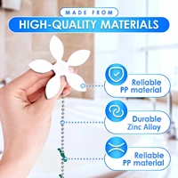 1/5/10Pcs Flower Shape Shower Drain Sink Remover Hair Filter Chain Hook Catcher Strainer Hair Snare for Bathroom Kitchen Bathtub 2