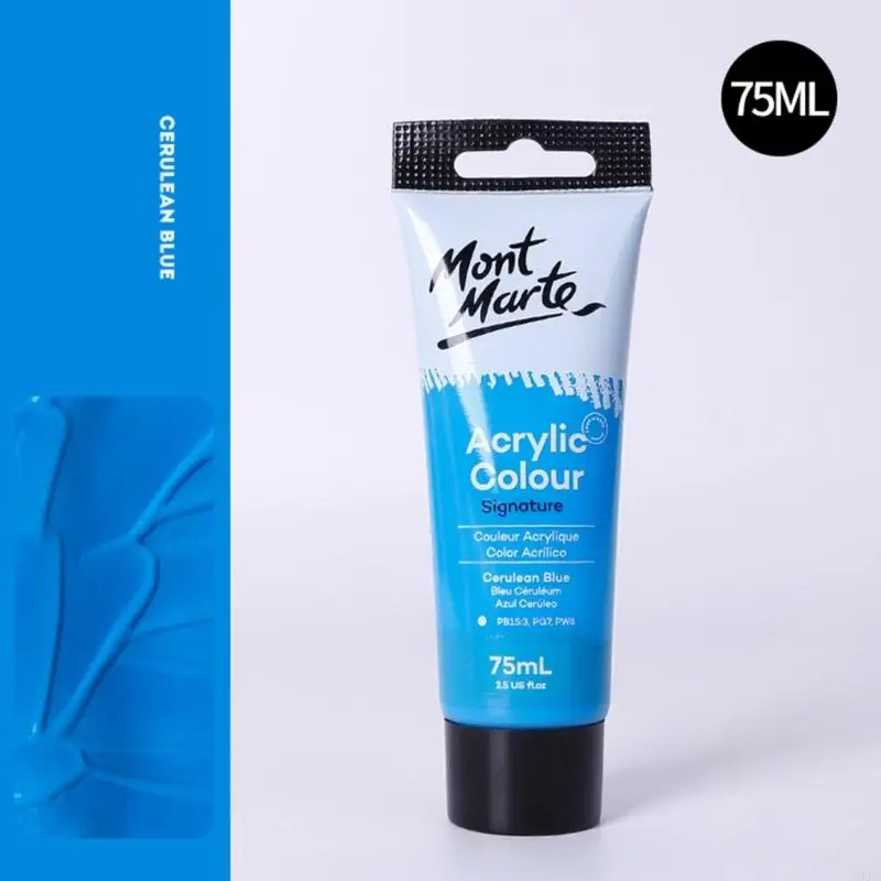 MXLC 완전한 아크릴 페인트 75ml 튜브, 비 독성, 화려한 색상, 아티스트에게 적합, 직물 공예기, 세라믹
