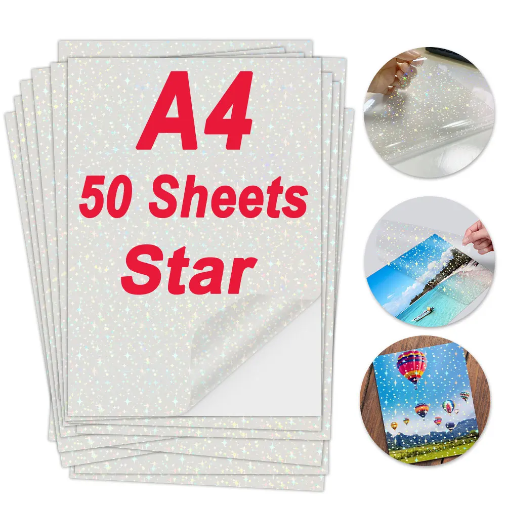 50 Sheets Adhesive Cold Lamination Film Plastic Hot Stamping On Photo  Laminating Film for Protecting Photos and Specimen Making