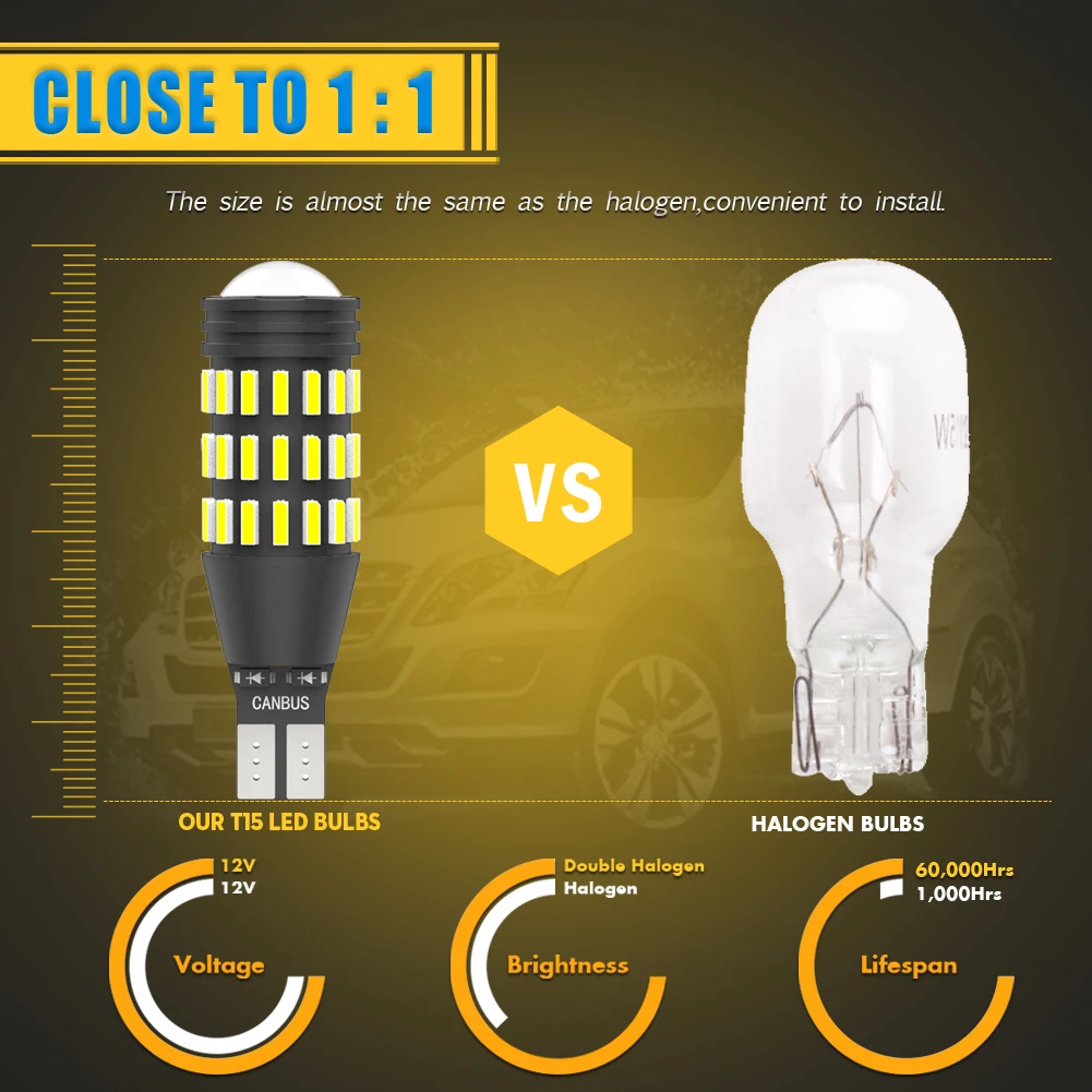 A  W16W T15 LED  T10 W5W 3014 51SMD Canbus LED   921 912 W16W LED  ڵ     12V ڹ