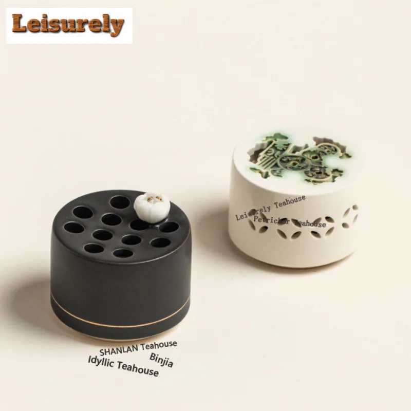 Copper Coin Green Black Plate Incense Holder Incense Smoke Waterfall Incense Burners Aromatherapy Censer Tea Ceremony Gift Craft