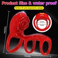 App Fernbedienung vibrierende Penis Ring Penis Ärmel Rose Klitoris Stimulator Verzögerung Penis Ringe Vibrator Sexspielzeug für Männer Paare 5