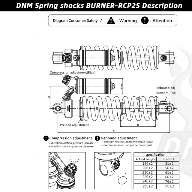自転車リアショック、DNM RCP-2Sマウンテンバイク、MTB