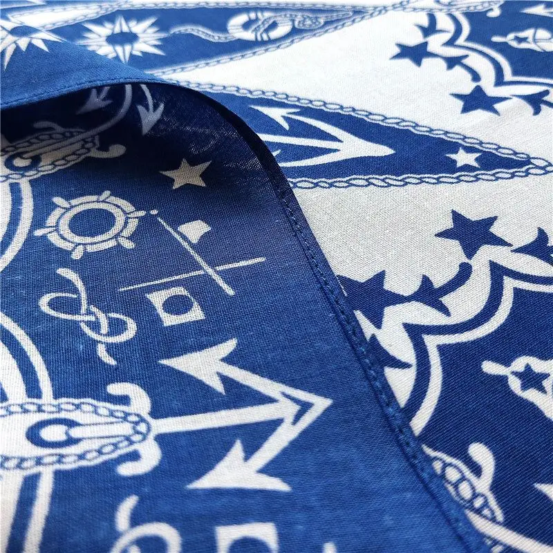 Navy Blue Sailboat Nautical Paisley Bandana Scarf