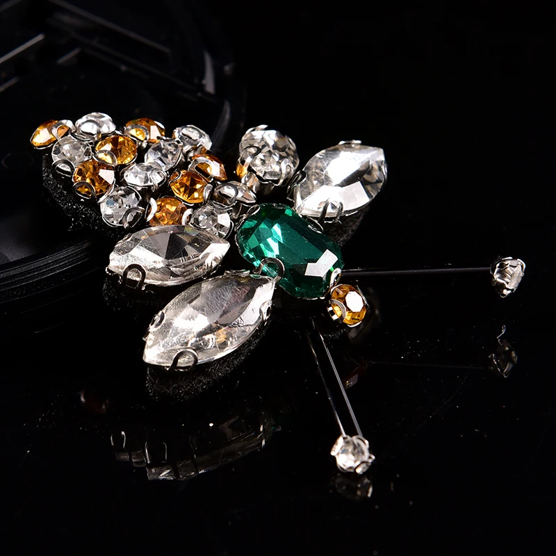 Bees Sequins Rhinestones Bead Brooch Patches Applique Sew on Beading Applique