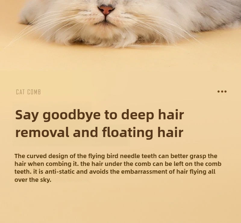 Cat Grooming Flea Comb With Release Button For Pet Hair Removal_voghion.com