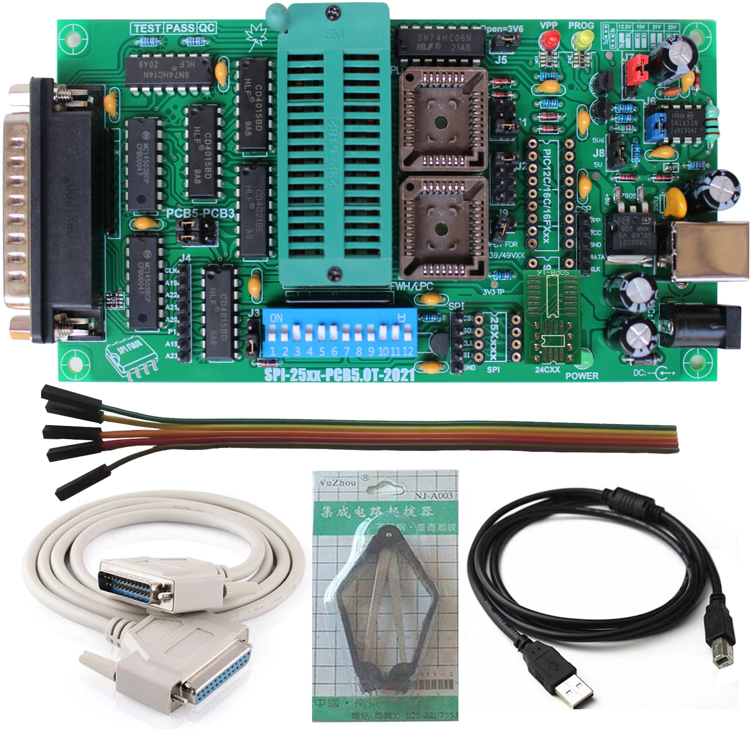Spi 25xx Pcb5.0t2023 Willem Eprom Programador Bios009 Pic Suporte 0.98d12 Promoção Clipe Plcc32 Mais Soic Pinos Adaptador